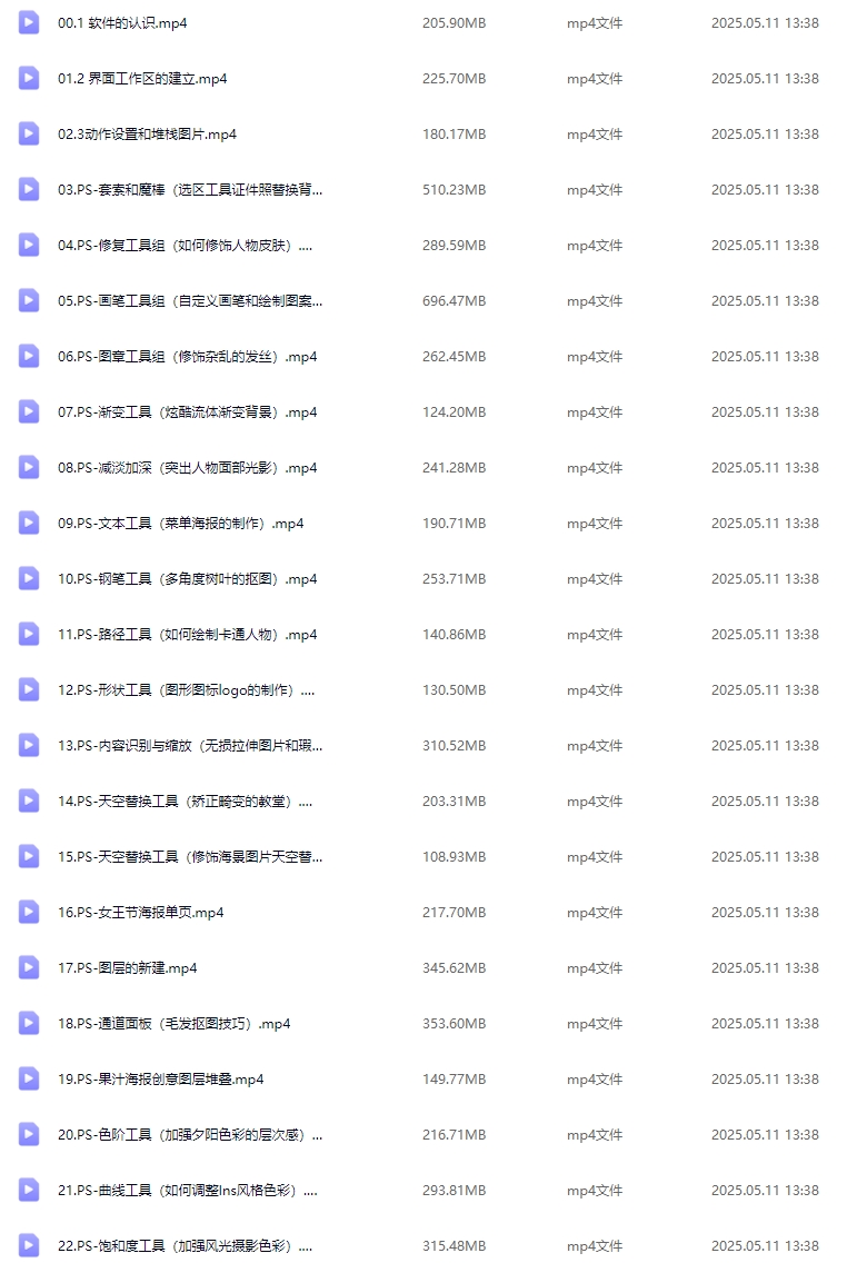 Photoshop（Ps）视频教程集合
